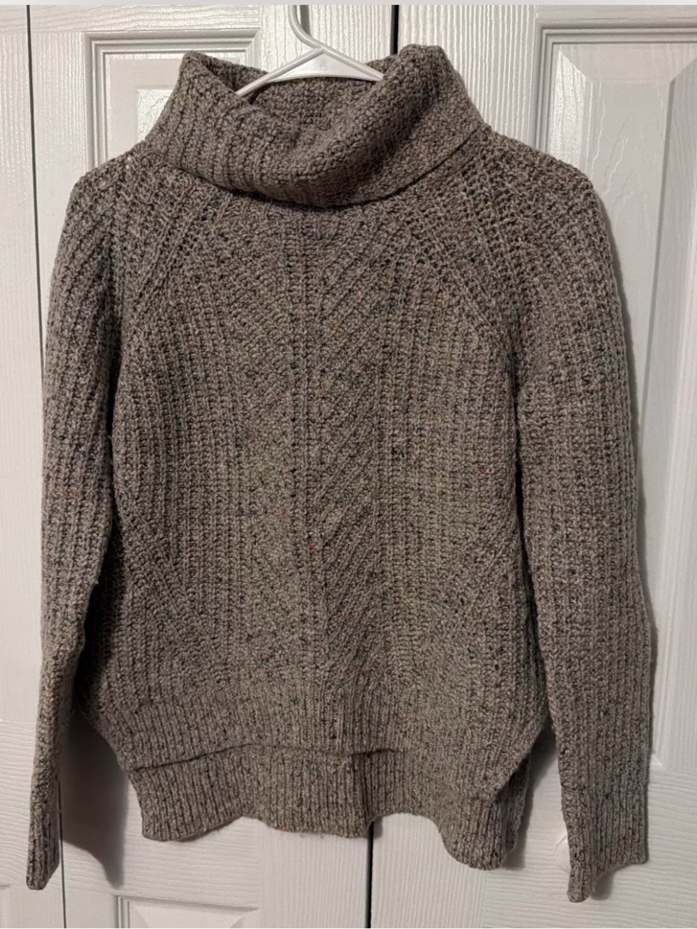 Madewell Taupe Ribbed Turtleneck Sweater